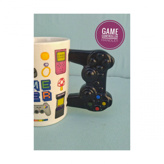 Cana ceramica, Gaming, model Game Over, maner 3D Controller, 375 ml