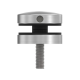 Conector sticla, lateral, din inox E47, pentru prinderea sticlei de 8 - 17,52 mm, distantier de 10 mm, diametru Ø 50 mm, finsaj satinat