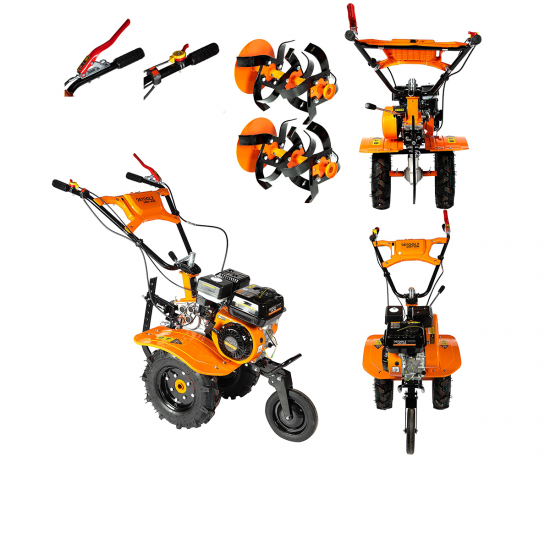 Motocultor, Detoolz, benzina, 8 CP, motor 4 timpi, 212 CC, 2+1 viteze, freze segmentabile, discuri laterale, roata transport, roti 400-8 Motocultor, Detoolz, benzina, 8 CP, motor 4 timpi, 212 CC, 2+1 viteze, freze segmentabile, discuri laterale, roata transport, roti 400-8