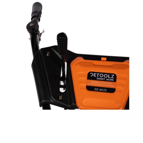 Motocultor, Detoolz, benzina, 7.5 CP, motor 4 timpi, 212 CC, 2+1 viteze, rarita ajustabila, roti metalice, freze segmentabile, discuri laterale Motocultor, Detoolz, benzina, 7.5 CP, motor 4 timpi, 212 CC, 2+1 viteze, rarita ajustabila, roti metalice, freze segmentabile, discuri laterale