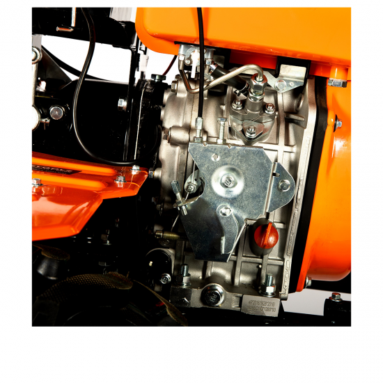 Motocultor, Detoolz, motorina, 11 CP, motor 4 timpi, 418 CC, 3 viteze, pornire electronica, capota cu faruri, latime maxima de lucru 115 cm, adancime maxima de lucru 10 cm, freze segmentabile cu discuri laterale, roti 500-12