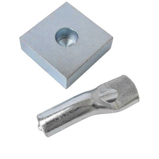Pivot balama din otel cu placa pentru poarta, baza 60x60 mm, diametru 20 mm, inaltime 93 mm
