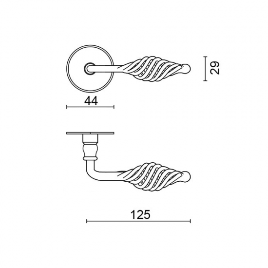 Manere usa sau poarta, cu rozeta, din otel, lungime 125 mm, crom Manere usa sau poarta, cu rozeta, din otel, lungime 125 mm, crom
